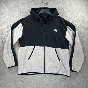 North Face Hoodie Mens XXL Black Gray Tech Full Zip Jacket Performance Stretch - Picture 1 of 9