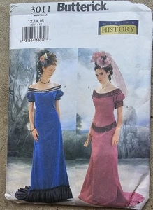 Vestido Butterick HISTORY Miss Eduardian patrón de 1880 3011 talla 12 14 16 UC - Imagen 1 de 2