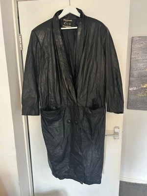 Vintage G-III Global Identity Black Leather Drape Coat L 80s/90s Matrix - Image 1 of 4