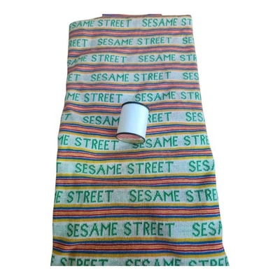 Tecido faça você mesmo Sesame Street 60x40 verde branco - Imagem 1 de 4
