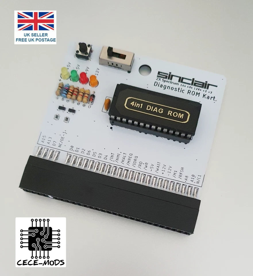 Cartucho de prueba de diagnóstico ZX Spectrum 16k 48 128 k - ROM de prueba externa - Imagen 1 de 4