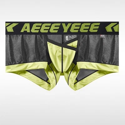 Calzoncillos transparentes de malla ultrafina con retazos para hombre en forma de U Foto 1 de 4