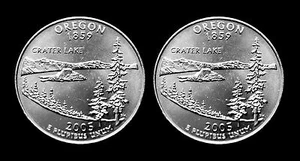 2005 P+D Oregon State BU Washington Statehood Quarter Set ~ From U.S. Mint Rolls - Picture 1 of 2