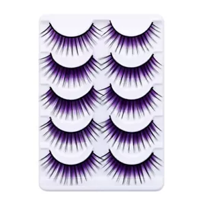 10Pairs Color Lolita Cosplay False Eyelashes Thick Eye Makeup Long Lashes - Picture 1 of 17