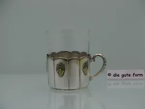 WMF Art Nouveau - -- PATRÓN DE ABANICO - SOPORTE DE VASO DE TÉ plateado, con vidrio -- - - Imagen 1 de 11
