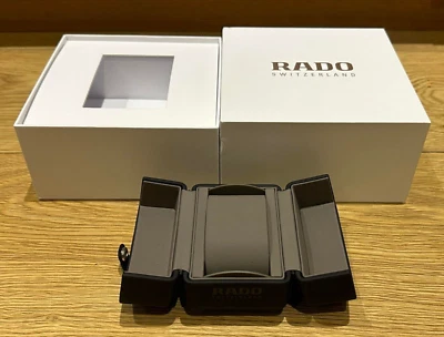 Genuine Original Rado Swiss White Black Watch Travel Box Case Complete - Image 1 of 4