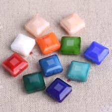 10pcs 13mm Square Faceted Opaque Glass Loose Beads For Jewelry Making DIY Lot