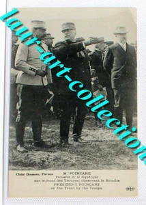 CPA GUERRE MILITAIRE - PRESIDENT POINCARE SUR LE FRONT D TROUPE OBSERVE BATAILLE - Imagen 1 de 1