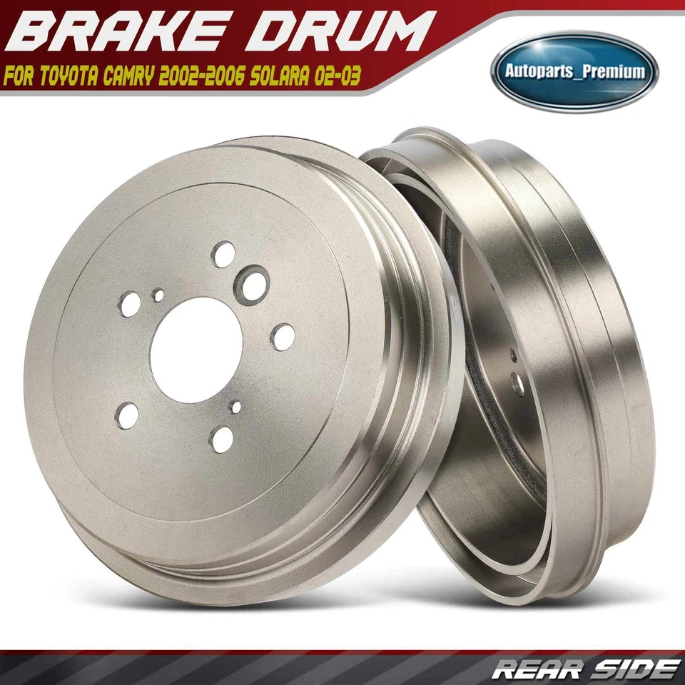2 задних пассажирских и водительских тормозных барабана для Toyota Camry 2002-2006 Solara 02-03 - Изображение 1 из 4