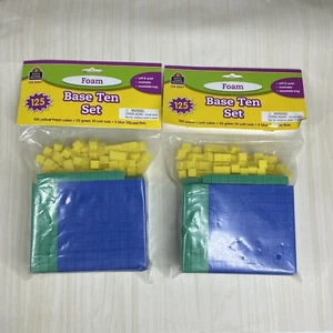 Foam Base Ten Set Qty 2 Math Teacher Created Resources #20617 New 250 Cubes Rods - Picture 1 of 4