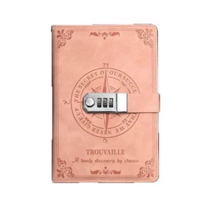 A5 Retro Passcode Notebook Diary Combination Lock Lockable Secret Journal Book - Picture 1 of 15