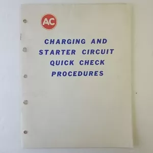 AC GM 1967 Charging And Starter Circuit Quick Check Procedures 22 Pages - Foto 1 di 8