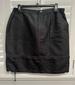 URBAN OUTFITTERS Black Zip Off Convertible Adjustable Hem Length Skirt L NEW - Picture 1 of 10