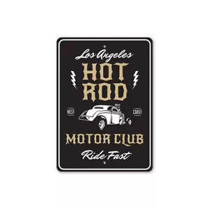 Hot Rod Motor Club Home Decor, Personalized Metal Sign - Picture 1 of 4
