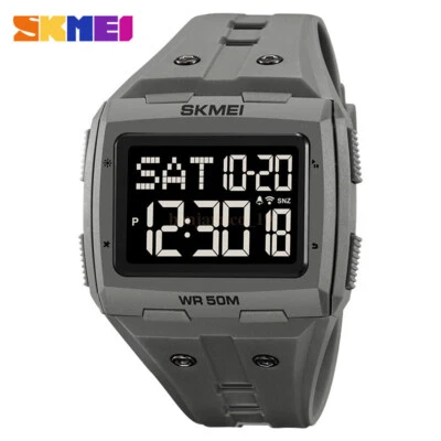 SALE Men Square Watch Big Numerals Digital Wristwatch Student Boy Sport Watches - image 1 of 4
