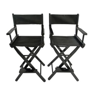 2025/2pcs/set Foldable Casual Home Director's Chair Black Frame Canvas Chair - Picture 1 of 9