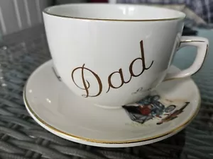 Extra Large Breakfast Cup And Saucer  For Dad..  - Picture 1 of 8