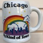 Vintage LGBTQ Rainbow Gay Pride 80's 90's Chicago Skyline Ceramic Coffee Cup Mug
