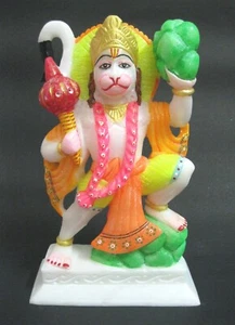 Marmor Sankat Mochan Hanuman Ji Statue | 11 Zoll Klettern Berg Maruti Idol - Bild 1 von 4