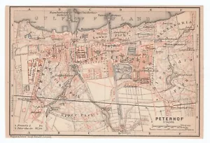 PETERHOF Original Antique map PETERGOF 1914 RUSSIA St. Petersburg Петергоф - Picture 1 of 11