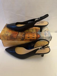 Bella Vita Womens Shoes Size 9 Scarlett Slingback Pumps Black - Picture 1 of 6