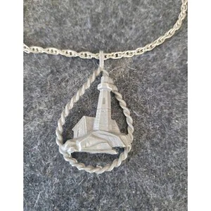 Collar Vintage Plata Faro Esperanza Náutica y Seguridad 3D Dije - Imagen 1 de 3