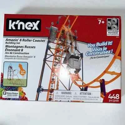 Knex  Amazin' 8 Roller Coaster Building Set Motorized 448 pcs New - Image 1 of 4