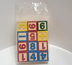 De colección Bloques de Madera Números Calcular Sumar Restar Multiplicar Set de 12 1980 - Imagen 1 de 4