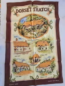 Unbenutztes Geschirrtuch Dorset Reetdach Landhaus 100% Baumwolle Vintage Neu Geschenk  - Bild 1 von 2
