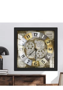 Orologio da parete rustico attivo visibile funzionante ingranaggi retrò anca steampunk vetro faccia ro - Foto 1 di 8
