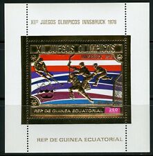 Guinea Equatoriale 1975Winter Olympic Games Innsbruck HOCKEY Gold foil Block 161