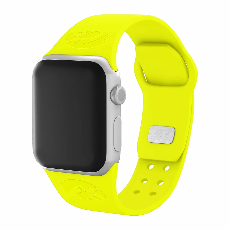 Correa para reloj Apple Iowa Hawkeyes grabada de silicona neón Foto 1 de 1