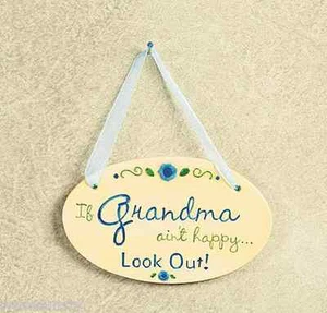 Abuela"" Cerámica Floral Humero Divertido Pared Azulejos Decoración Colgante Acento - Imagen 1 de 1