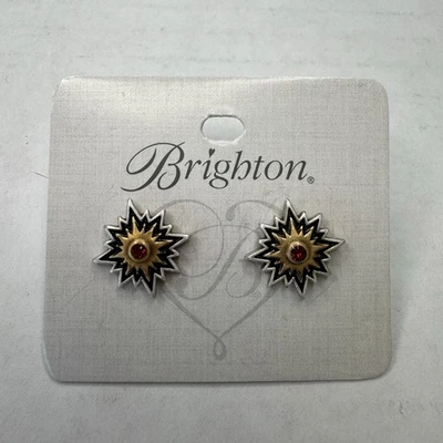 Pendientes Brighton Cepillados Dos Tonos DINASTÍA SOL Cristal Amatista Poste Foto 1 de 2