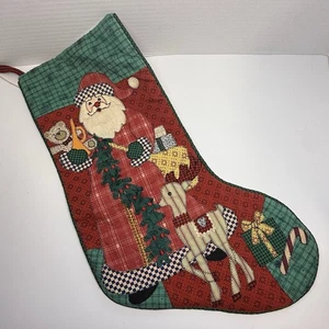Prima Creations Weihnachtsstrumpf gesteppte Applikation Santa Spielzeug & Rentier 18 Zoll - Bild 1 von 7