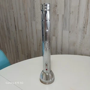 Vintage Ashton Chrome Flashlight 14 inch Missing Bulb Holder. Great Glass! - Bild 1 von 15