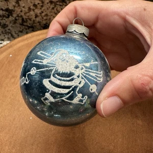 Vintage Glass Pictured Santa Christmas Ornament Corning! Made In USA - Picture 1 of 6