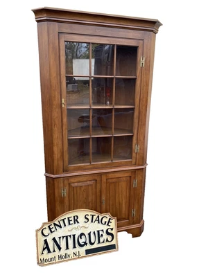 66039    HENKEL HARRIS Black  Cherry Corner China Cabinet - Image 1 of 4