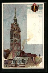 Künstler-AK Heinrich Kley: München, Partie am Marienplatz, Müchner Kindl 1898 - Picture 1 of 2