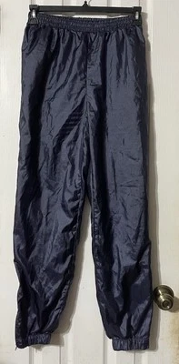 Pantalones deportivos Wilson grandes de franela azul forrados con cremallera al tobillo Foto 1 de 4