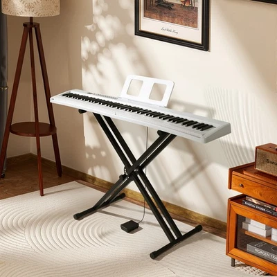 Teclado de piano portátil Glarry, piano digital plegable semipesado soporte de 88 teclas Foto 1 de 4