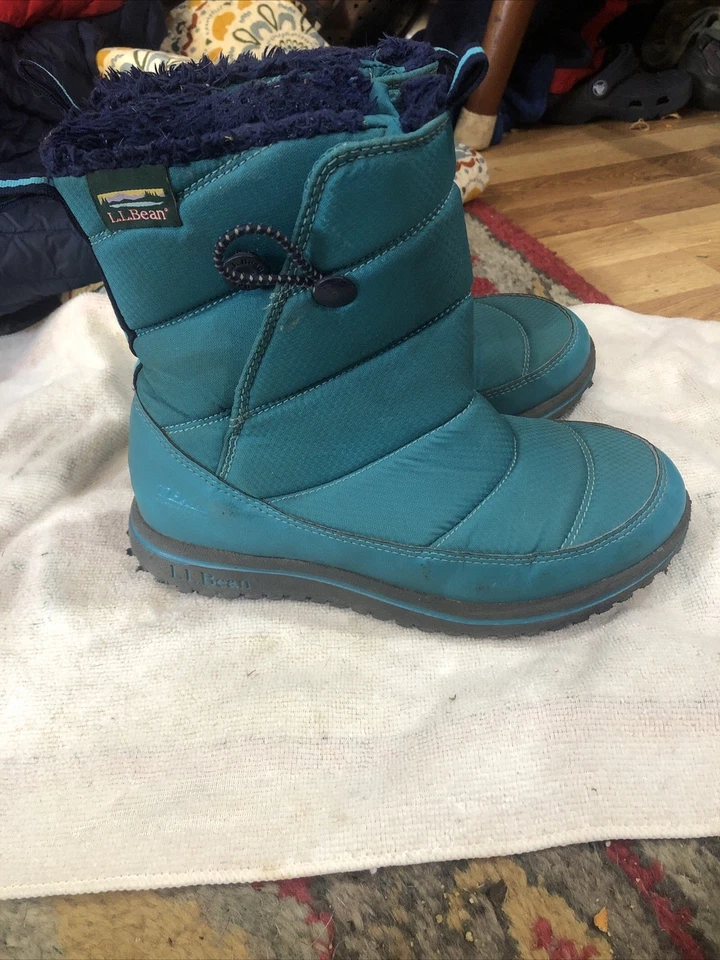 Botas de invierno impermeables LL Bean Kids talla 2 verde azulado claro 200 g Primaloft 513076 Foto 1 de 4