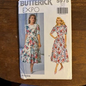 Vintage 90s BUTTERICK 5975 EXPO Romantic Dress Pattern 6-8-10 - Picture 1 of 2