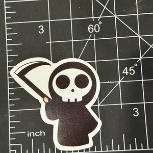 Grimm Reaper Pirate Attitude Dot Vinyl Decal Sticker Bomb Kawaii Skull Horror - Picture 1 of 5