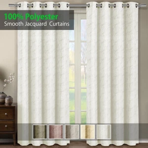 "Cortinas y cortinas para ventana superior con ojal Tabitha Jacquard 54x108" con flor - Imagen 1 de 5