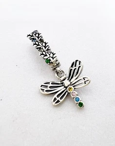 Dragonfly Charm For Mesh Bracelet Insect Genuine 925 Sterling Silver ๐ - Picture 1 of 5