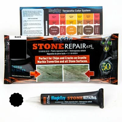 Stone REPAIRezy: (Black) Fix Chips in Limestone Counter-top Repair Kit: MagicEzy