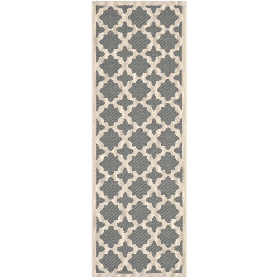 Safavieh Courtyard Anthracite & Beige Indoor/Outdoor Area Rug