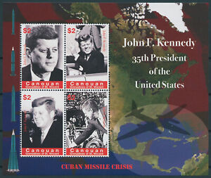 Canouan Stamps 2007 MNH John F Kennedy JFK US Presidents Famous People 4v M/S