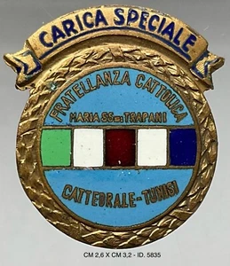 TUNISIA FRATELLANZA CATTOLICA MARIA SS. DI TRAPANI DISTINTIVO CATTEDRALE TUNISI - Picture 1 of 6
